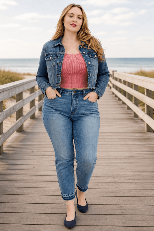 Judy Blue Mid Rise Ankle Denim Jeans