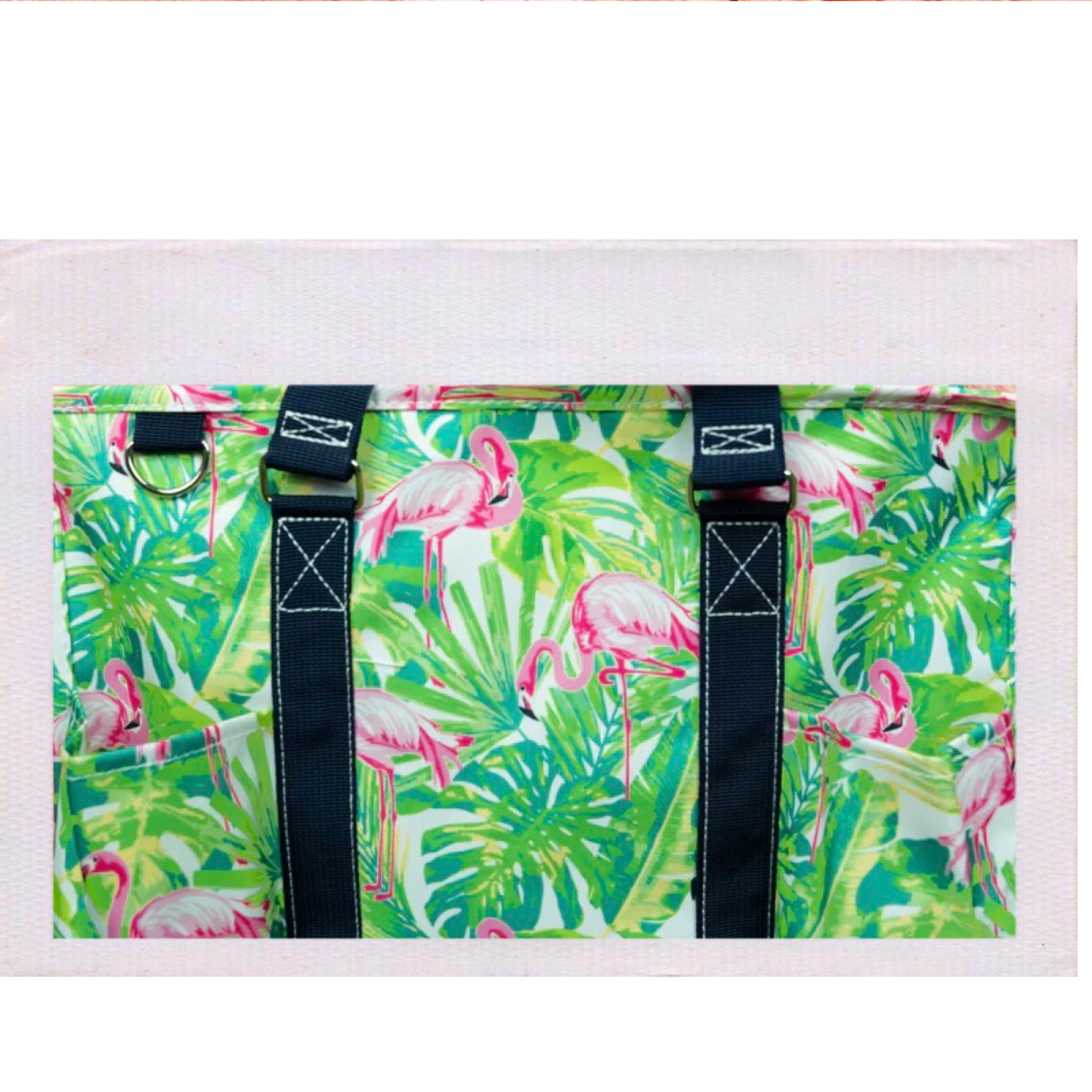 Pink Flamingo Fun Beach Utility Bag,Zipper | Cottage Beach