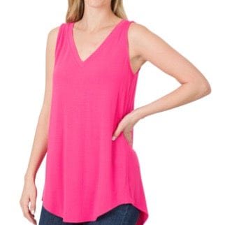 Hot Pink Sleeveless Top Cottage Beach