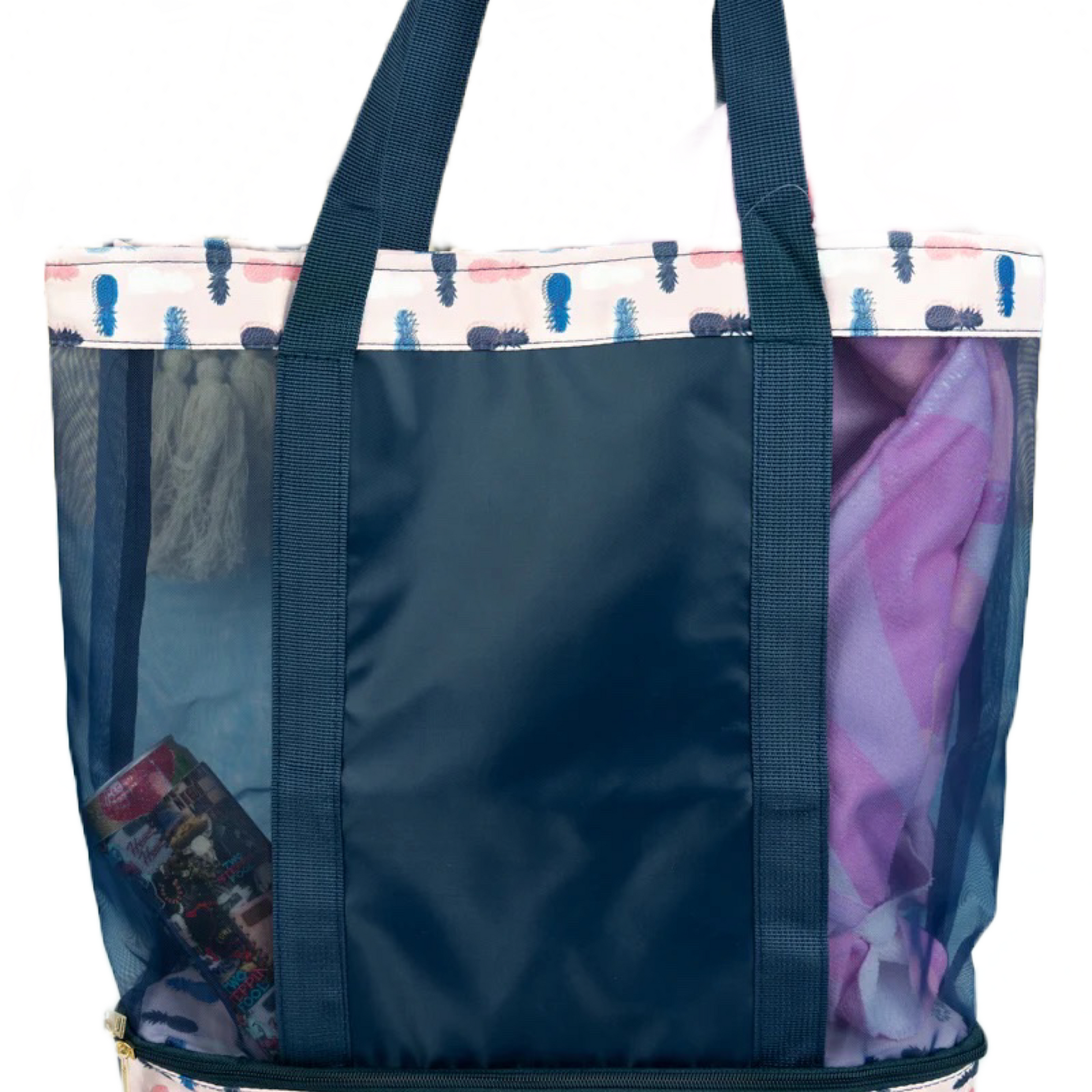 Pineapple Island Mesh Cooler Bag, Insulated Bottom Cooler | Cottage Beach