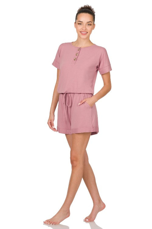 Beach Day Romper Short Sleeve One Piece Romper Short Set| Cottage Beach