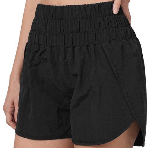 Beach Run High Waisted Running Shorts Quick-Dry Sport Athletic Workout Active Shorts with Back Pocket | Cottage Beach