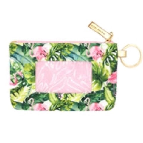 Pink Flamingo Lanyard Wallet Cottage Beach