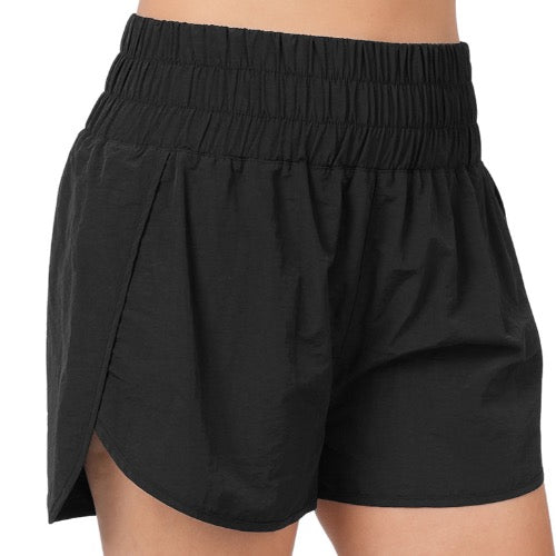 Beach Run High Waisted Running Shorts Quick-Dry Sport Athletic Workout Active Shorts with Back Pocket | Cottage Beach