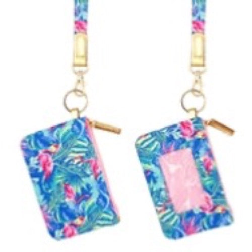 Flamingo Lanyard Wallet Cottage Beach